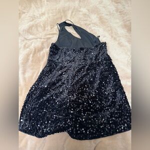 Faeriesty Black Sequin One Shoulder Shorts Romper